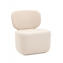 Кресло Спейс спинка экокожа, сиденье шенилл бежевый