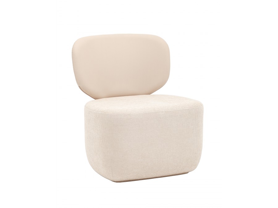 Кресло Спейс спинка экокожа, сиденье шенилл бежевый