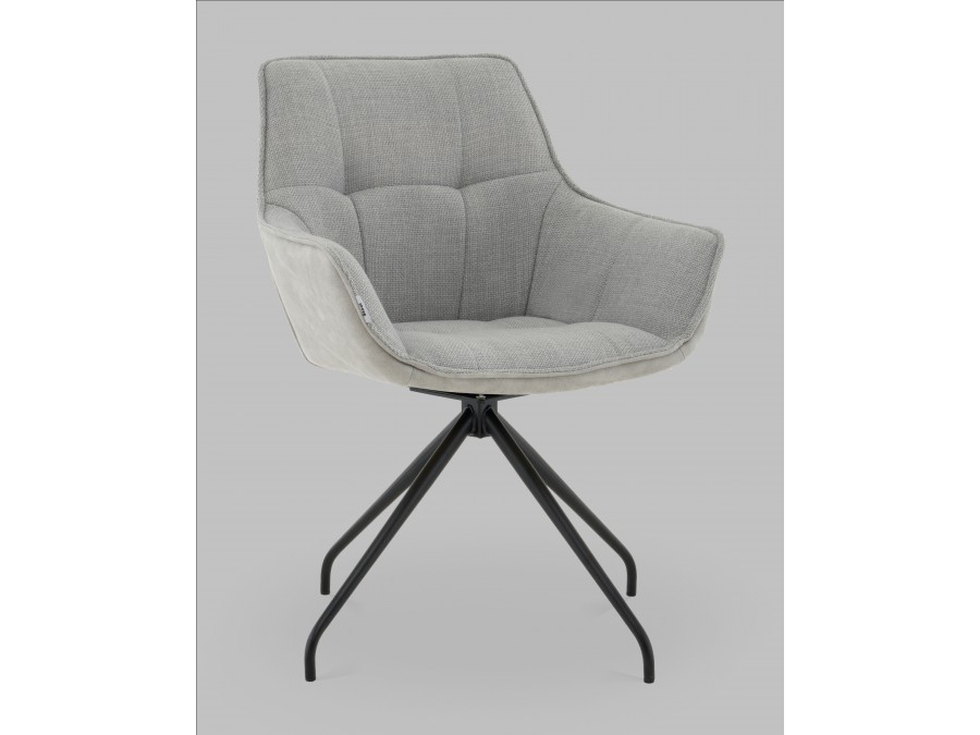 Кресло вращающееся Кимберли рогожка/замша серый