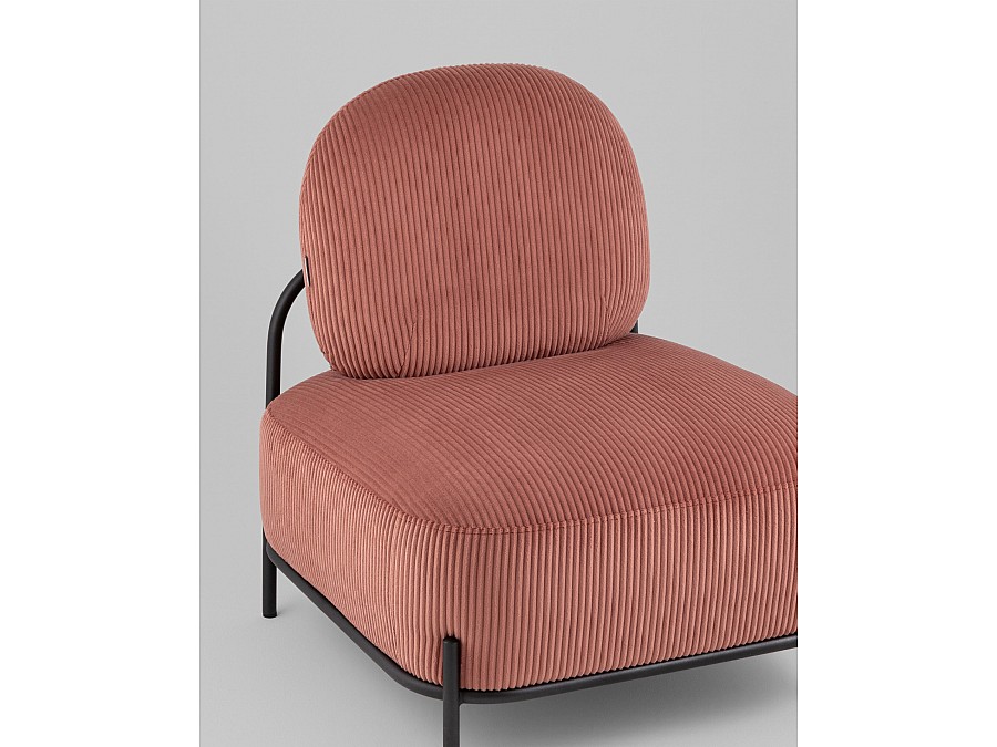 Кресло Стоун велюр рельефный коралловый