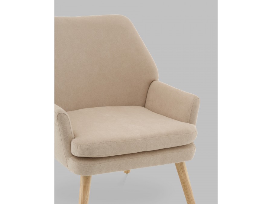 Кресло Харви бежевый деревянные ножки