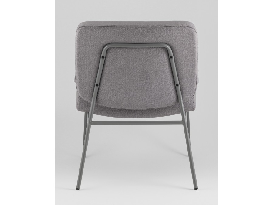 Кресло Эбигейл велюр серый, каркас серый