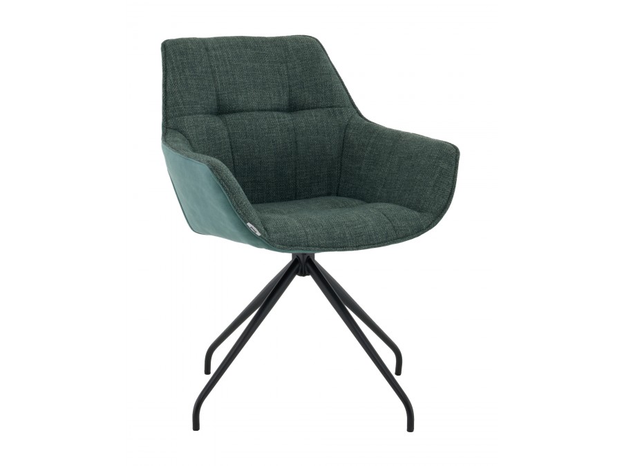 Кресло вращающееся Кимберли рогожка/замша зеленый