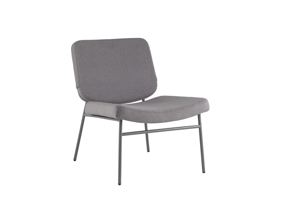 Кресло Эбигейл велюр серый, каркас серый