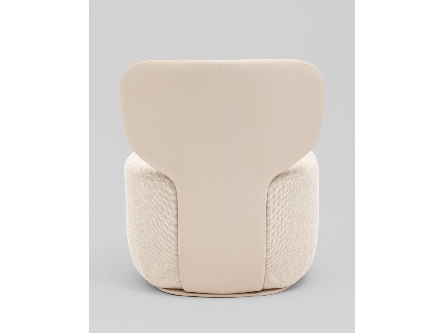 Кресло Спейс спинка экокожа, сиденье шенилл бежевый