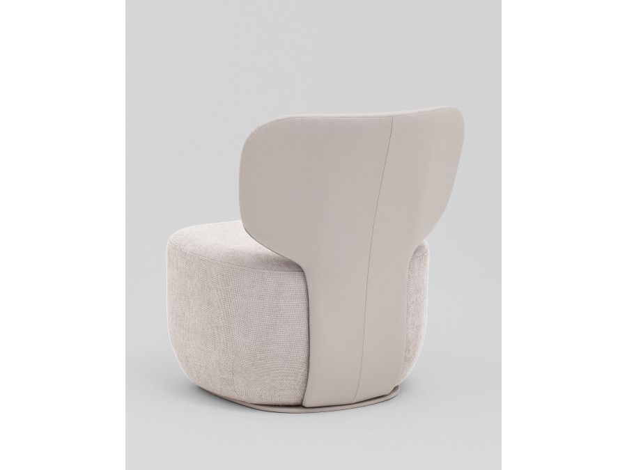 Кресло Спейс спинка экокожа, сиденье шенилл светло-серый