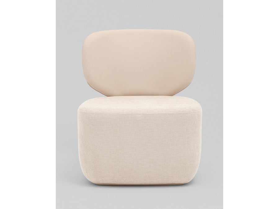 Кресло Спейс спинка экокожа, сиденье шенилл бежевый