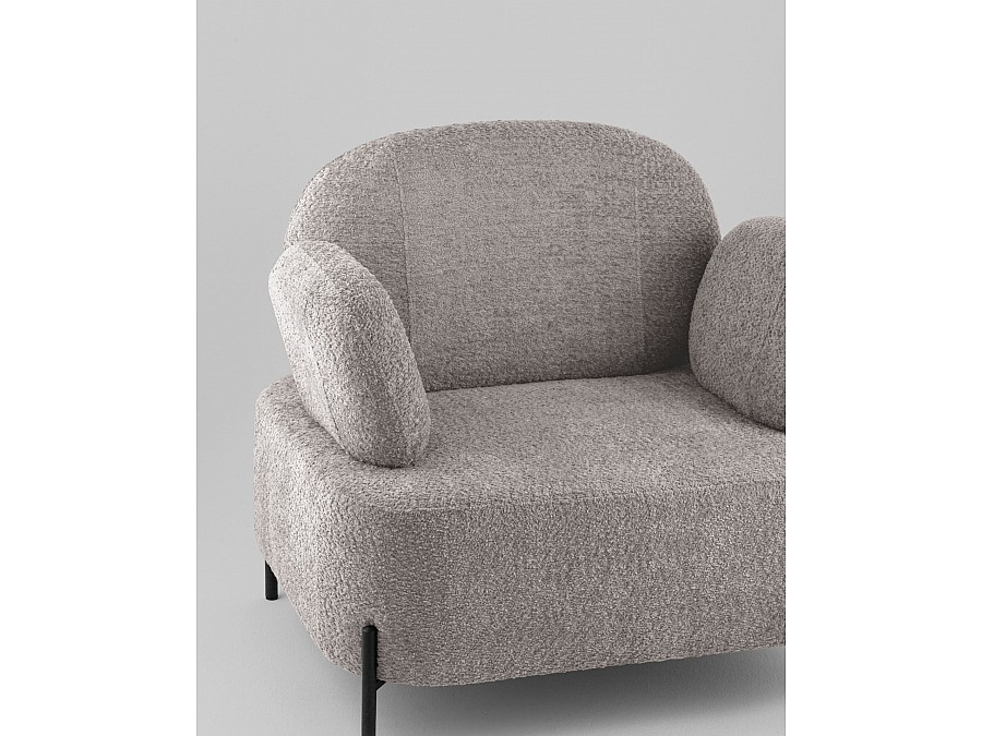 Кресло Кэнди ткань букле светло-серый