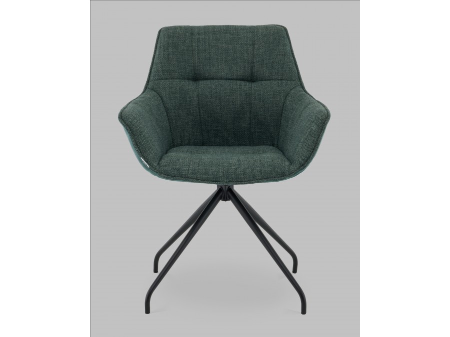 Кресло вращающееся Кимберли рогожка/замша зеленый