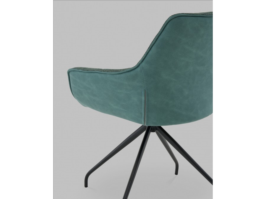 Кресло вращающееся Кимберли рогожка/замша зеленый