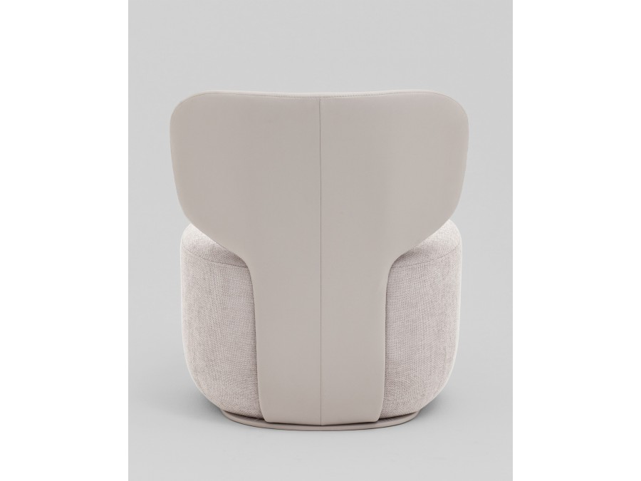 Кресло Спейс спинка экокожа, сиденье шенилл светло-серый