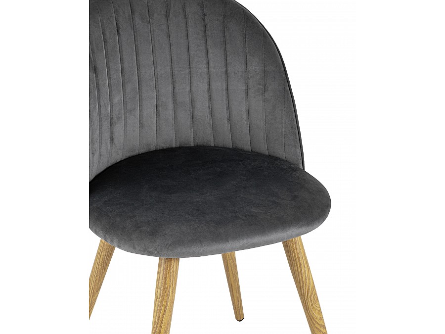 Стул Лион Страйпс велюр серый 4 шт