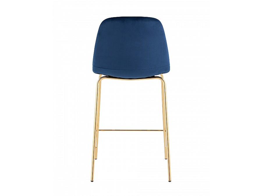 Стул полубарный Валенсия SN, велюр синий, золотые ножки 2 шт