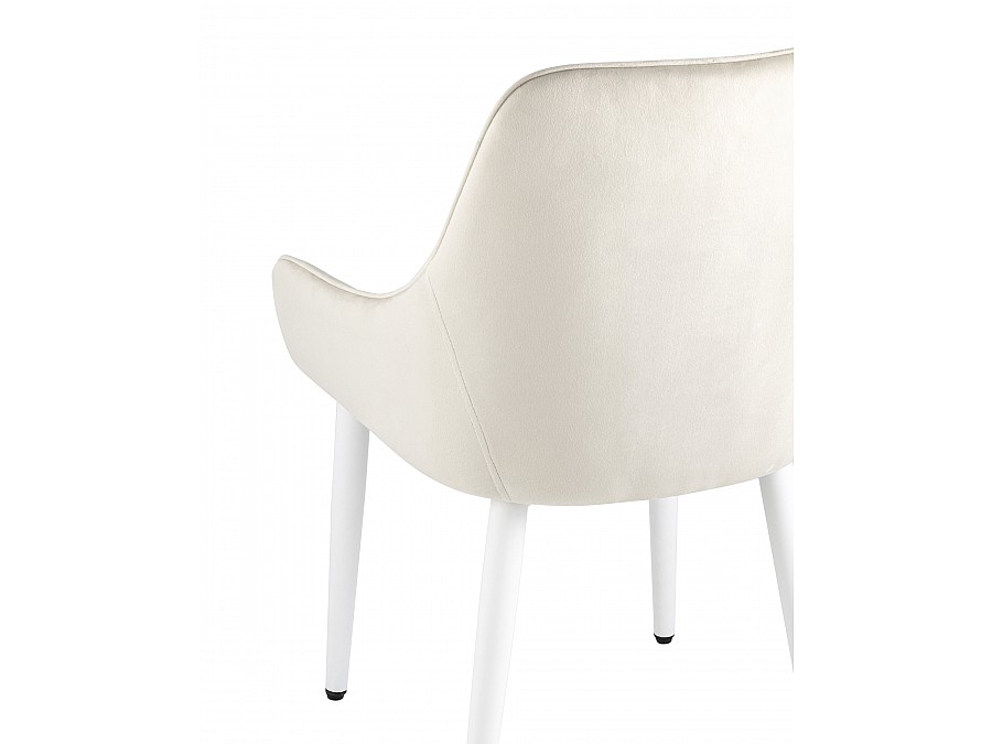 Стул Диана велюр кремовый ножки белые 4 шт