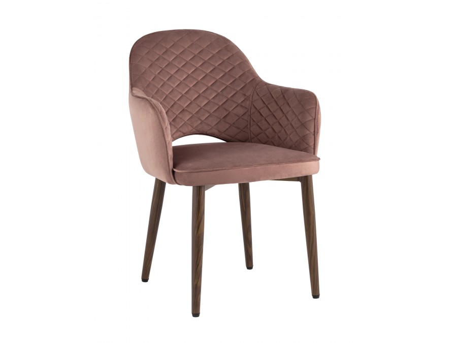 Стул Венера диамант NEW, велюр пыльно-розовый (ножки дерево) NP (набор 2шт)