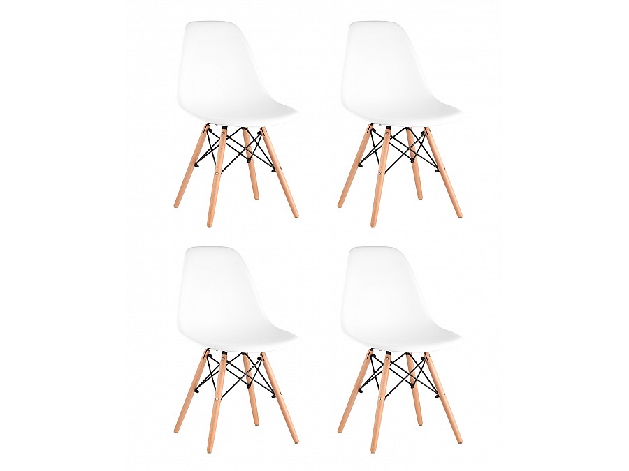 Стул Eames Style DSW белый x4 (разборный каркас)