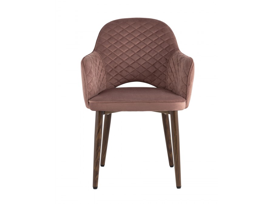 Стул Венера диамант NEW, велюр пыльно-розовый (ножки дерево) NP (набор 2шт)