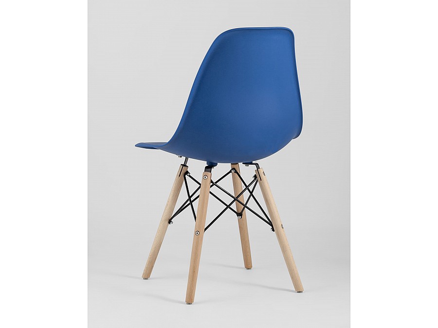 Стул Eames Style DSW синий x4 (разборный каркас)