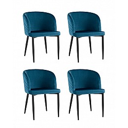 Стул Оскар велюр сине-зеленый 4 шт