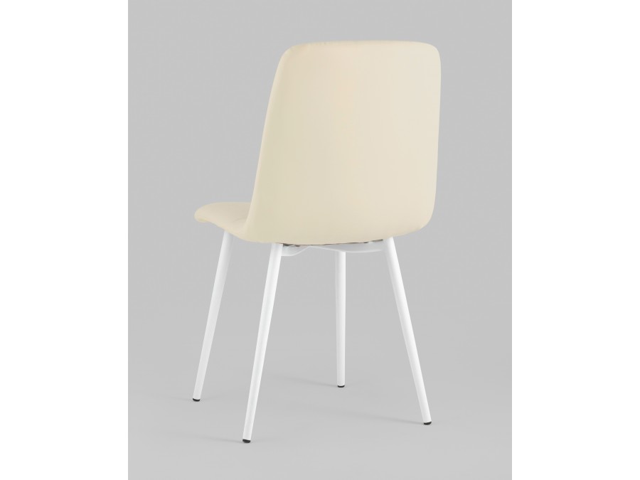 Стул Oliver экокожа белый белые ножки 2 шт