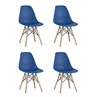 Стул Eames Style DSW синий x4 (разборный каркас)