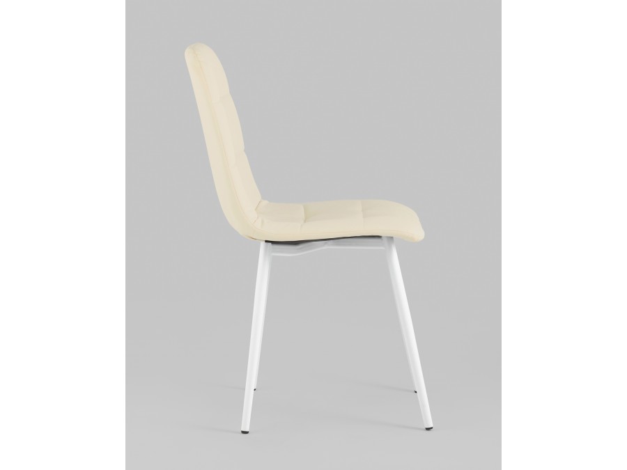 Стул Oliver экокожа белый белые ножки 2 шт