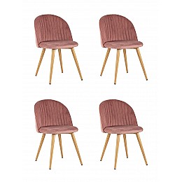Стул Лион Страйпс велюр розовый 4 шт