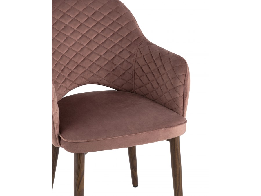 Стул Венера диамант NEW, велюр пыльно-розовый (ножки дерево) NP (набор 2шт)