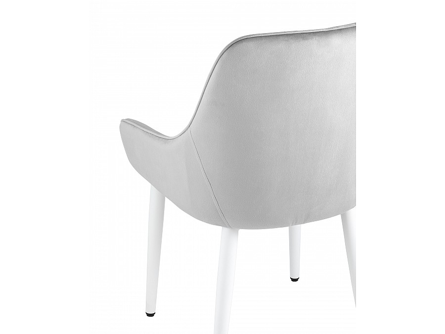 Стул Диана велюр серебристый ножки белые 4 шт