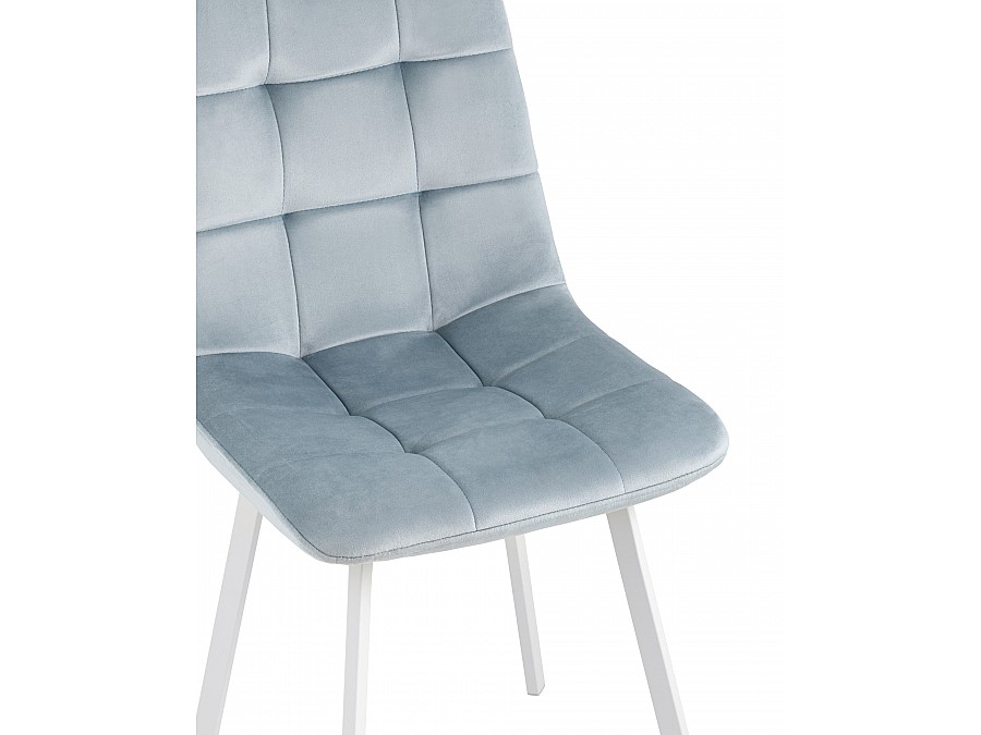 Стул Chilly велюр серо-голубой ножки белые 2 шт.