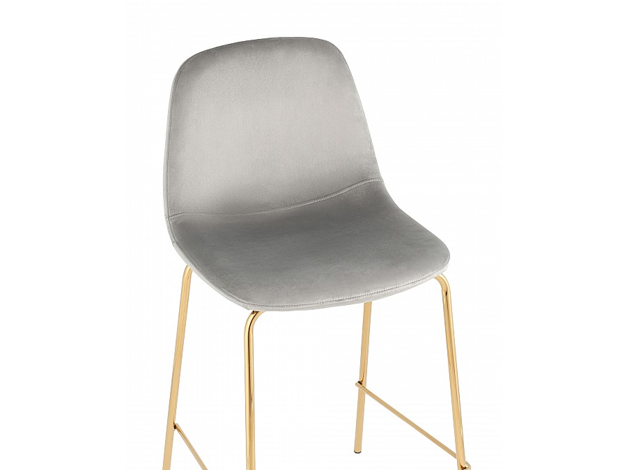 Стул полубарный Валенсия SN, велюр серый, золотые ножки 2 шт