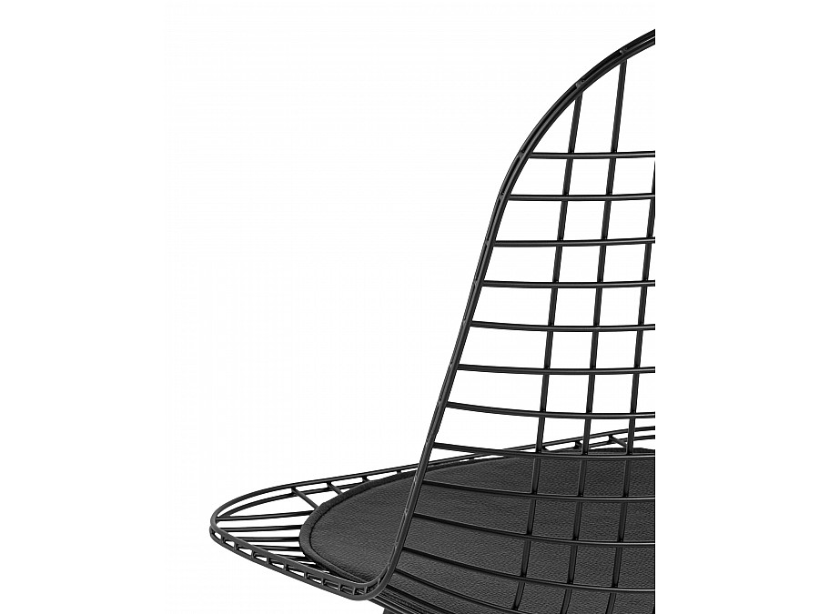 Стул обеденный Eiffel черный с черной подушкой 4 шт