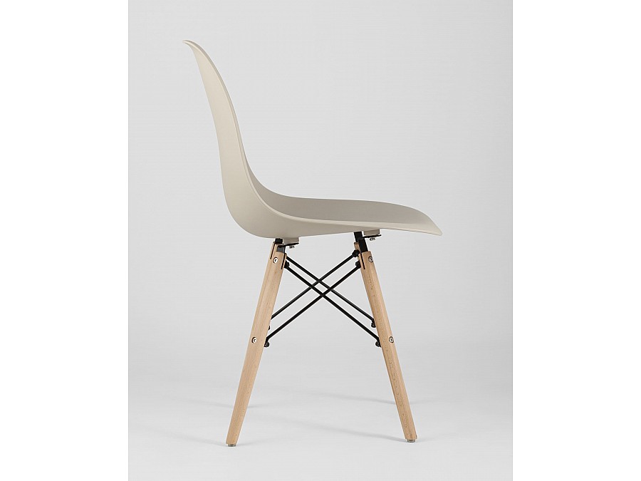 Стул Eames Style DSW бежевый x4 (разборный каркас)