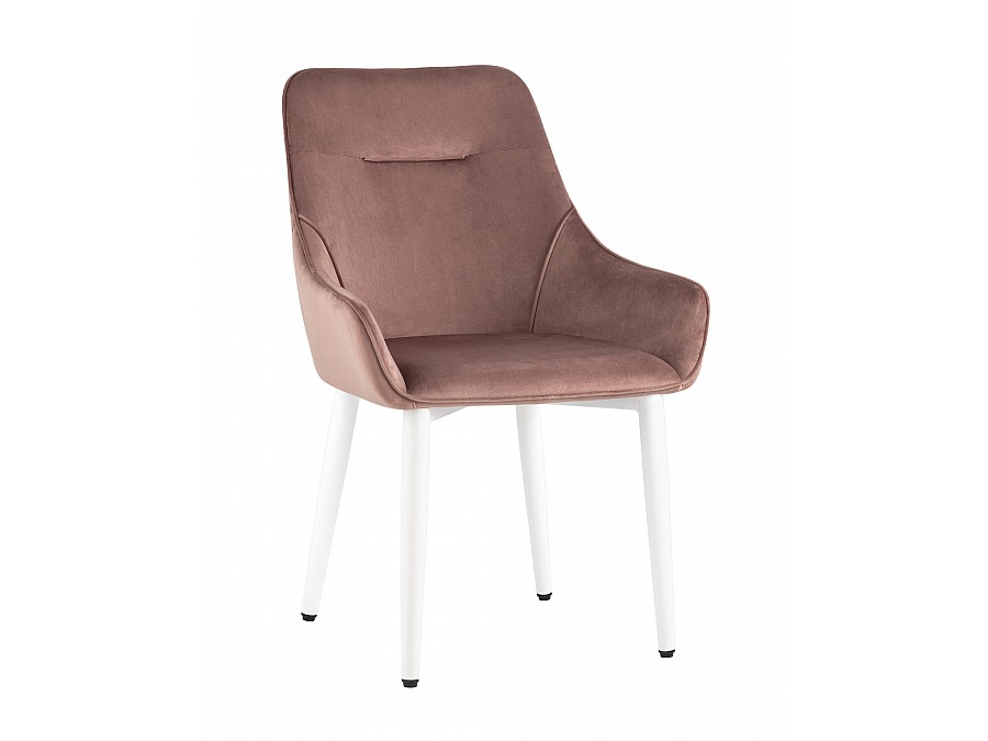 Стул Диана велюр пыльно-розовый ножки белые 4 шт