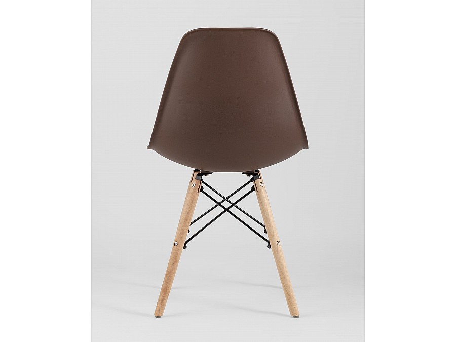 Стул Eames Style DSW коричневый x4 (разборный каркас)