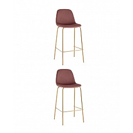 Стул барный Валенсия SN велюр пыльно-розовый золотые ножки 2 шт