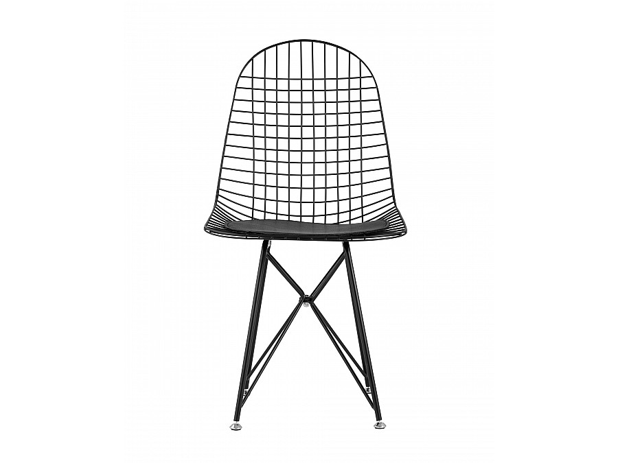 Стул обеденный Eiffel черный с черной подушкой 2 шт