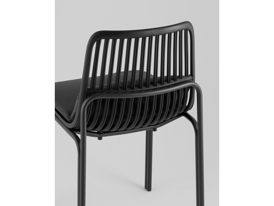 Стул Louran с подушкой чёрный 2 шт.