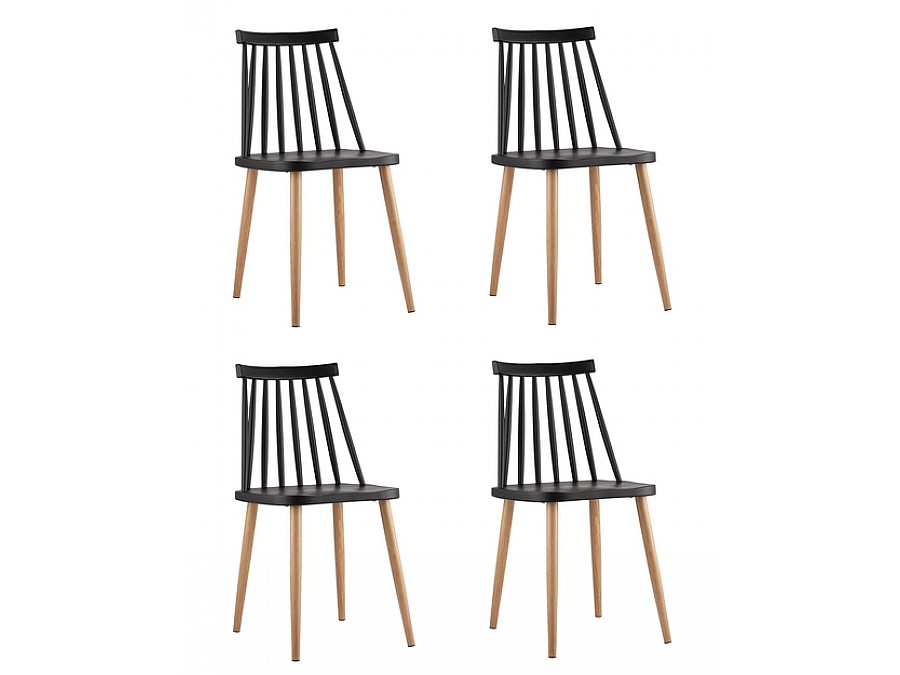 Стул Морган пластиковый черный 4 шт