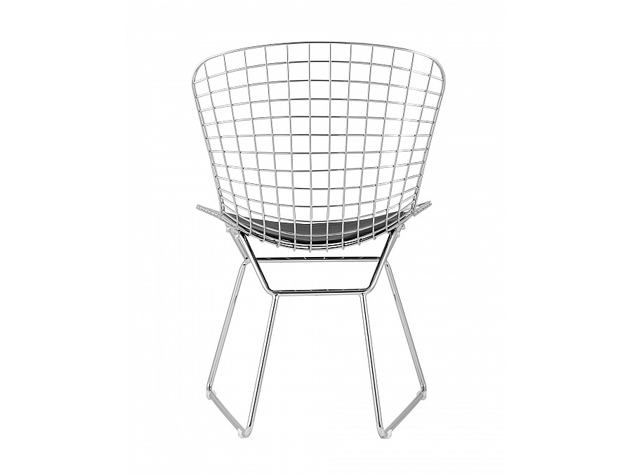 Стул обеденный Bertoia хромированный с черной подушкой 4 шт