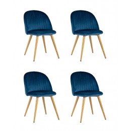 Стул Лион Страйпс велюр голубой 4 шт