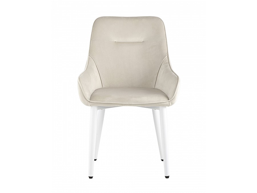Стул Диана велюр кремовый ножки белые 4 шт