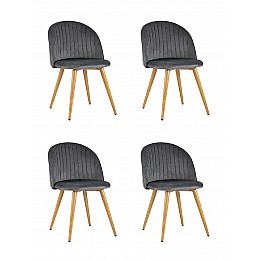 Стул Лион Страйпс велюр серый 4 шт