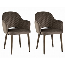 Стул Венера диамант NEW, велюр коричневый (ножки дерево) NP (набор 2шт)