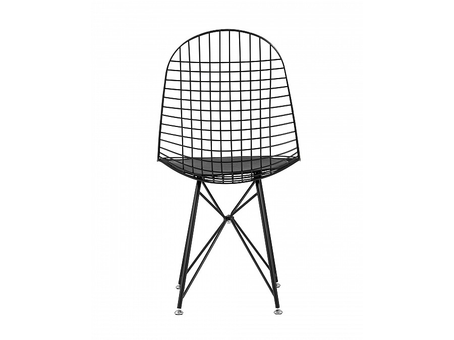 Стул обеденный Eiffel черный с черной подушкой 4 шт