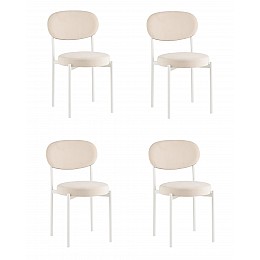 Стул Бриф SN велюр молочный каркас белый муар 4шт
