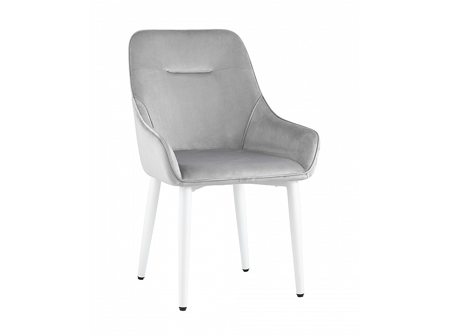 Стул Диана велюр серебристый ножки белые 4 шт