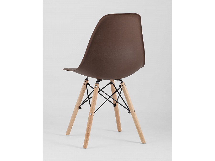 Стул Eames Style DSW коричневый x4 (разборный каркас)