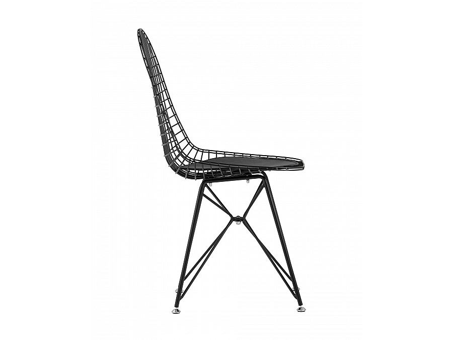 Стул обеденный Eiffel черный с черной подушкой 4 шт