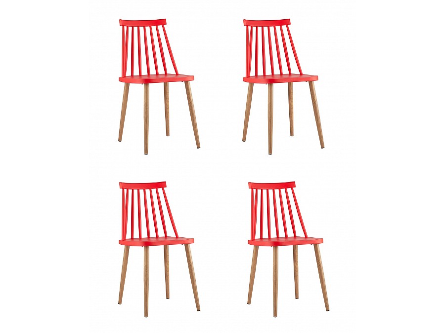 Стул Морган пластиковый красный 4 шт